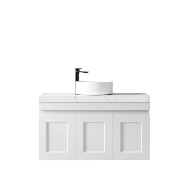 Hampton Mark II 900mm Satin White Wall Hung Vanity