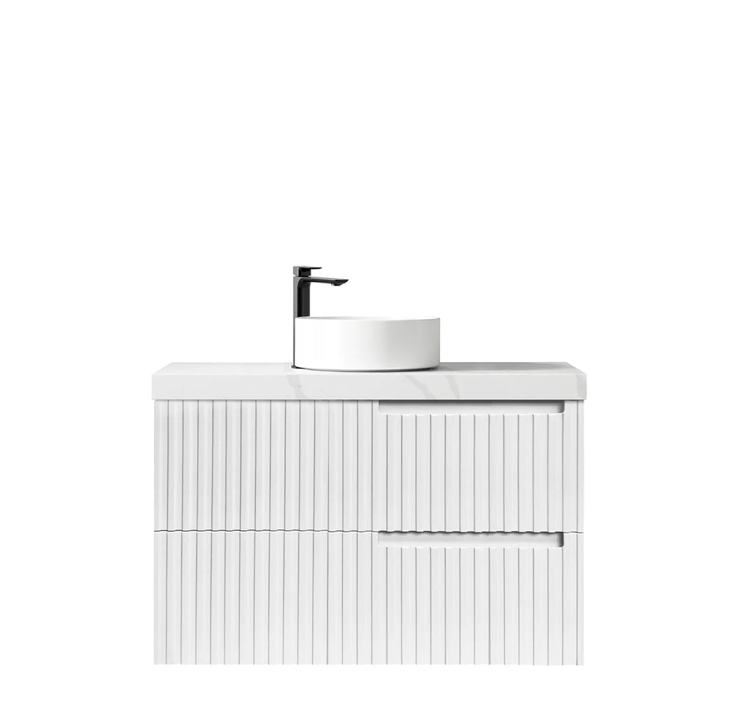 Noosa 900mm Satin White Wall Hung Vanity