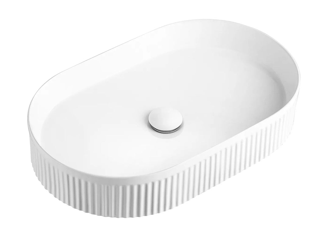 Kensington Oval Gloss White Basin 560x350x120