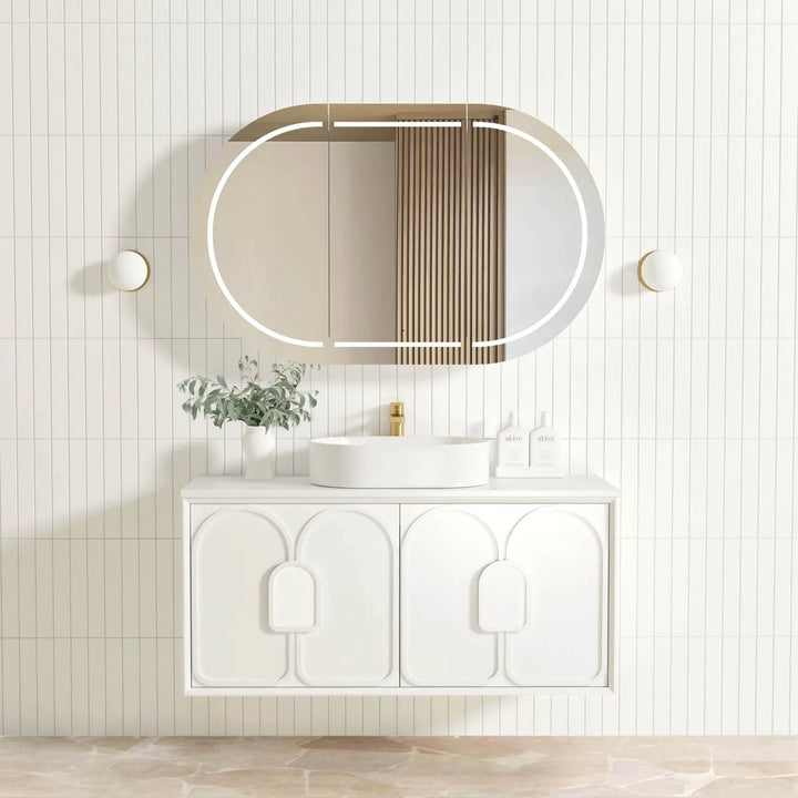 Laguna 1200mm Satin White Wall Hung Vanity