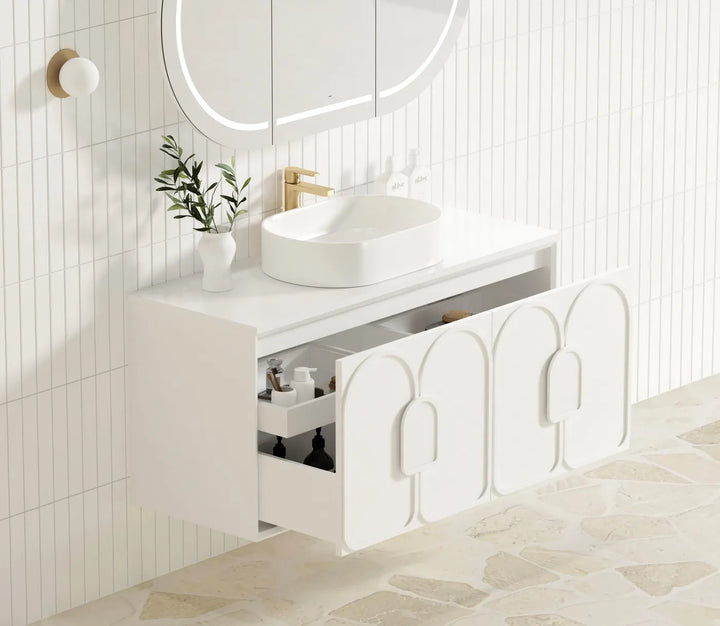 Laguna 1200mm Satin White Wall Hung Vanity