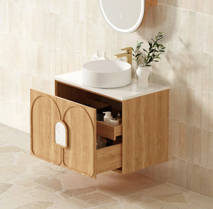 Laguna 750mm Natural American Oak Wall Hung Vanity