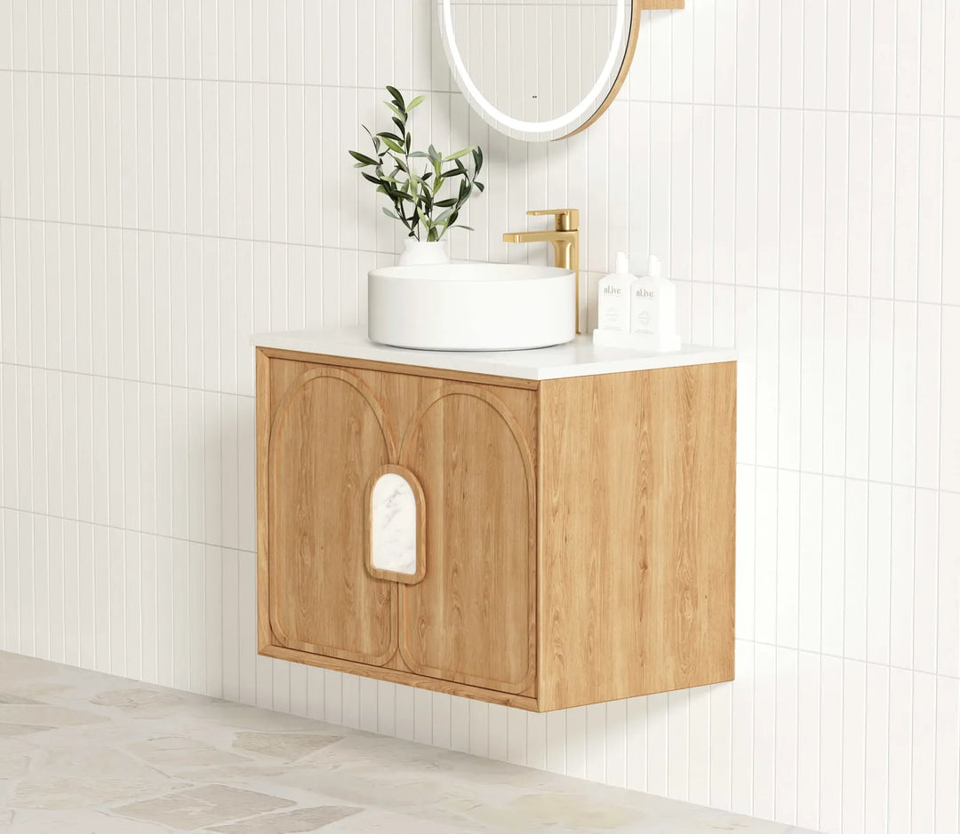 Laguna 750mm Natural American Oak Wall Hung Vanity