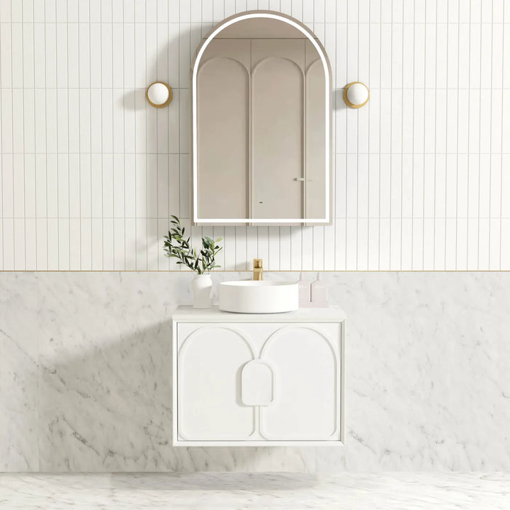 Laguna 750mm Satin White Wall Hung Vanity