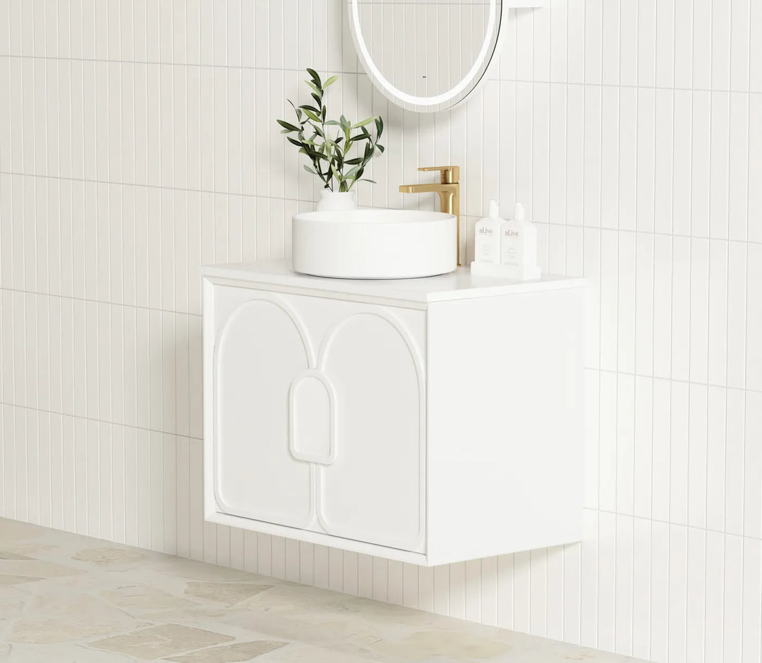 Laguna 750mm Satin White Wall Hung Vanity