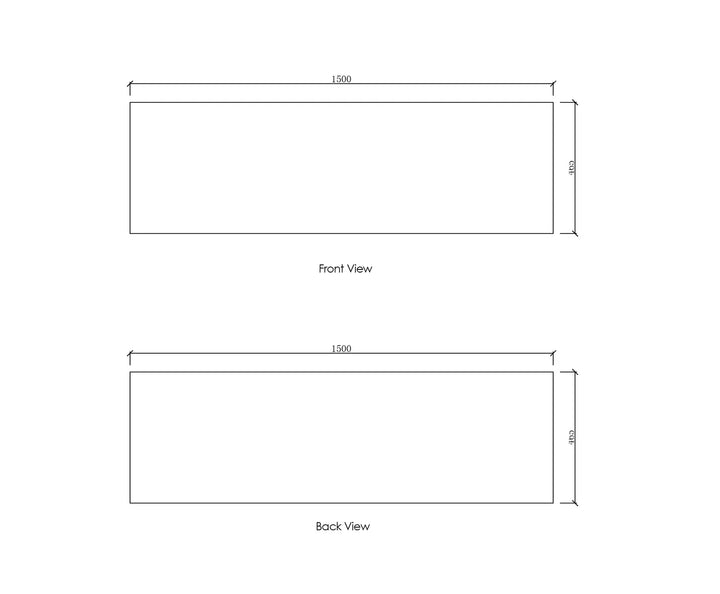 Natural Carrara Marble 1500x465x18 Top No Hole