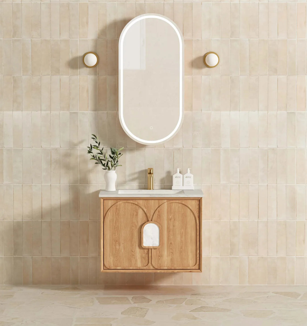 Laguna 750mm Natural American Oak Wall Hung Vanity