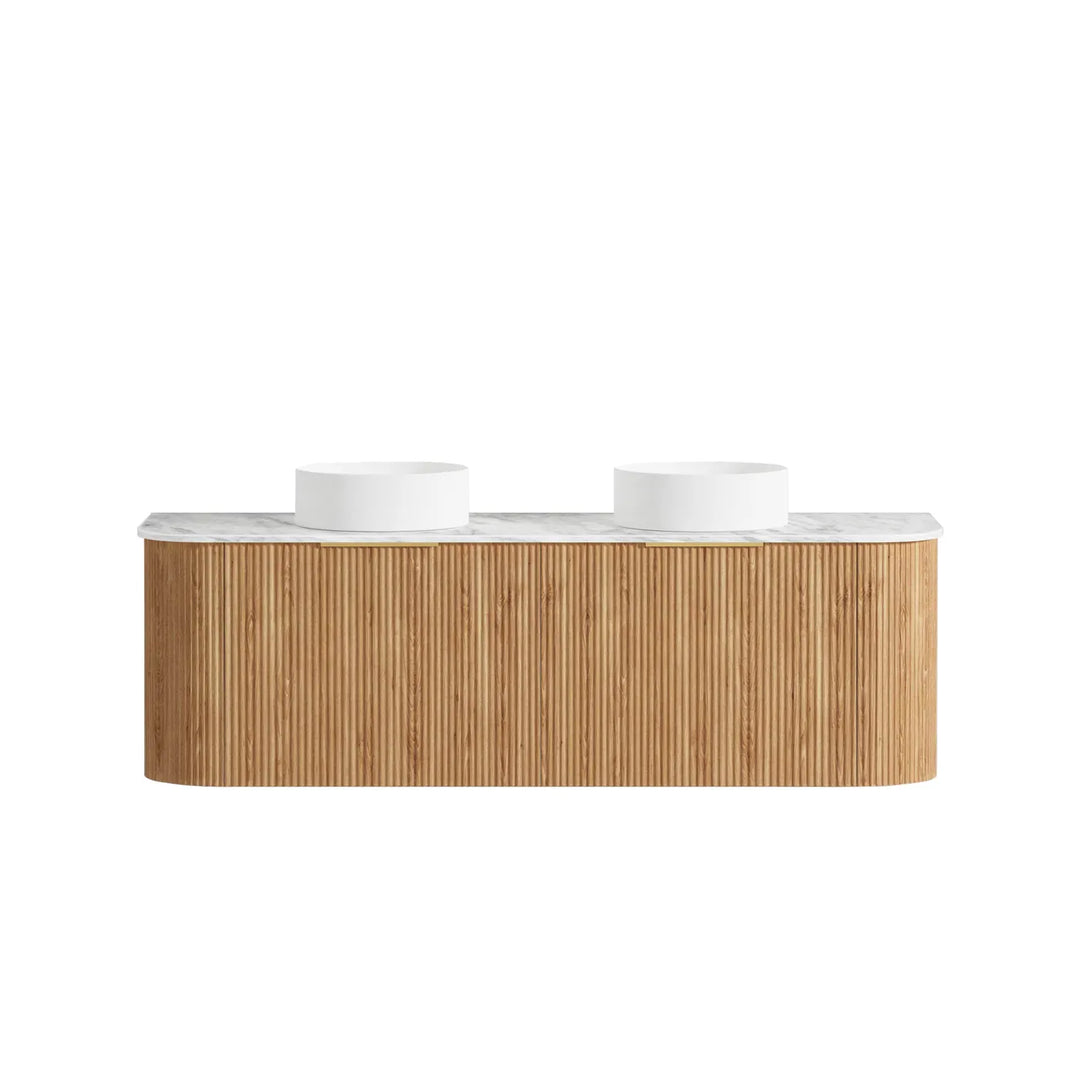 Bondi 1500mm Woodland Oak Fluted Curve Vanity