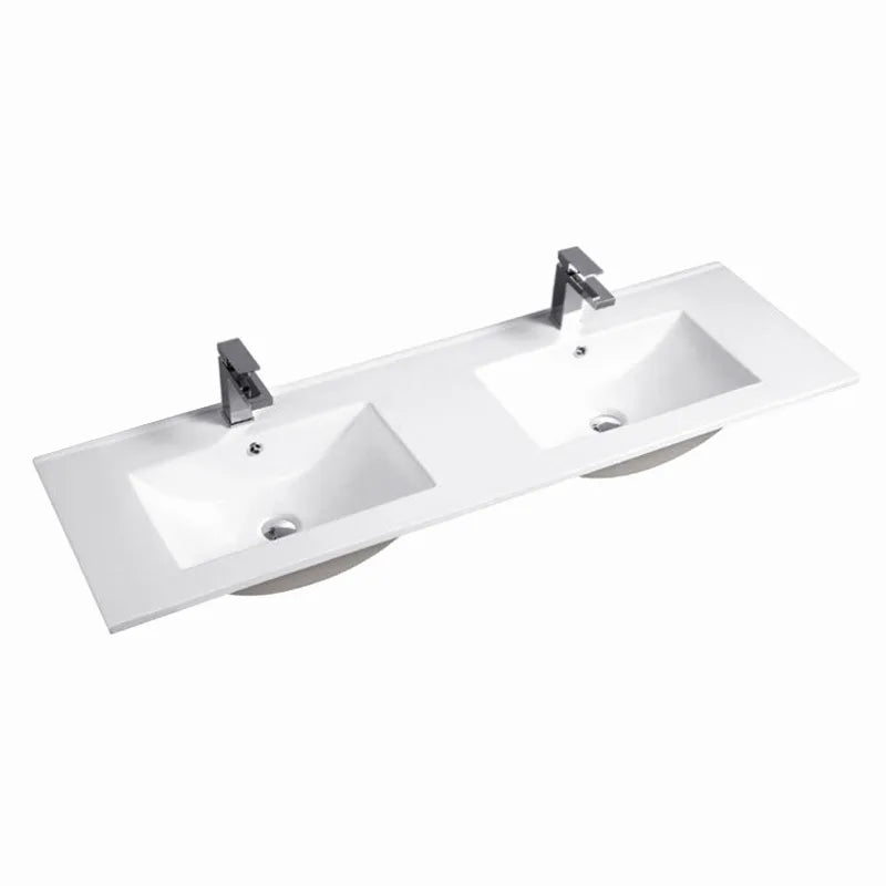 Slim Line Ceramic Top Double Bowl 1500x460x170 with Taphole & Overflow