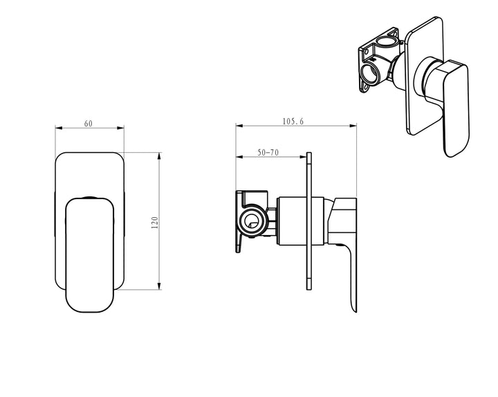 Oskar Shower Mixer Brushed Nickel