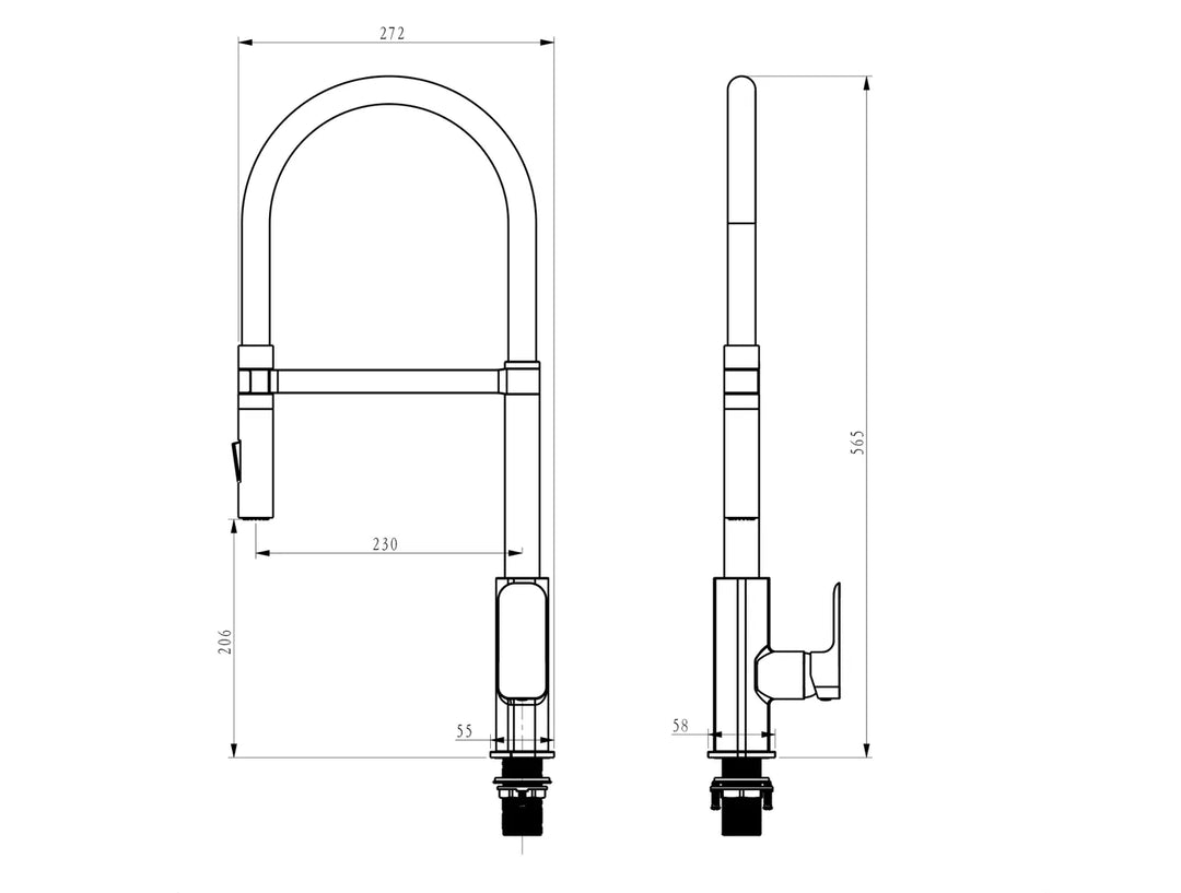 Oskar Pull Out Kitchen Mixer Gun Metal