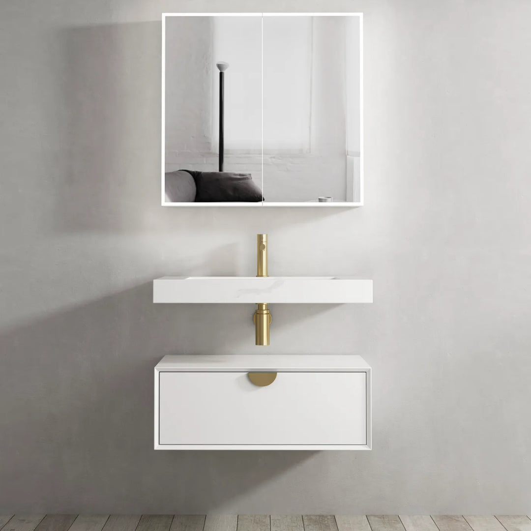 Moonlight 750mm White Wall Hung Cabinet