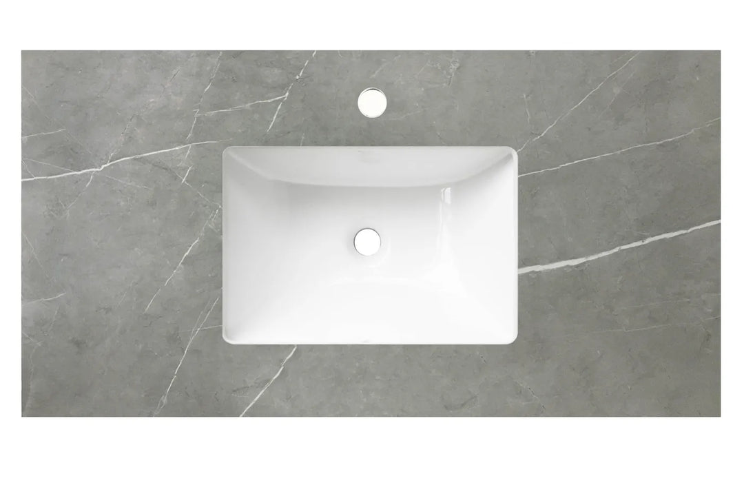 Rock Plate Stone 600x465x15 Amani Grey - with Undermount Basin - 12 O'clock Taphole