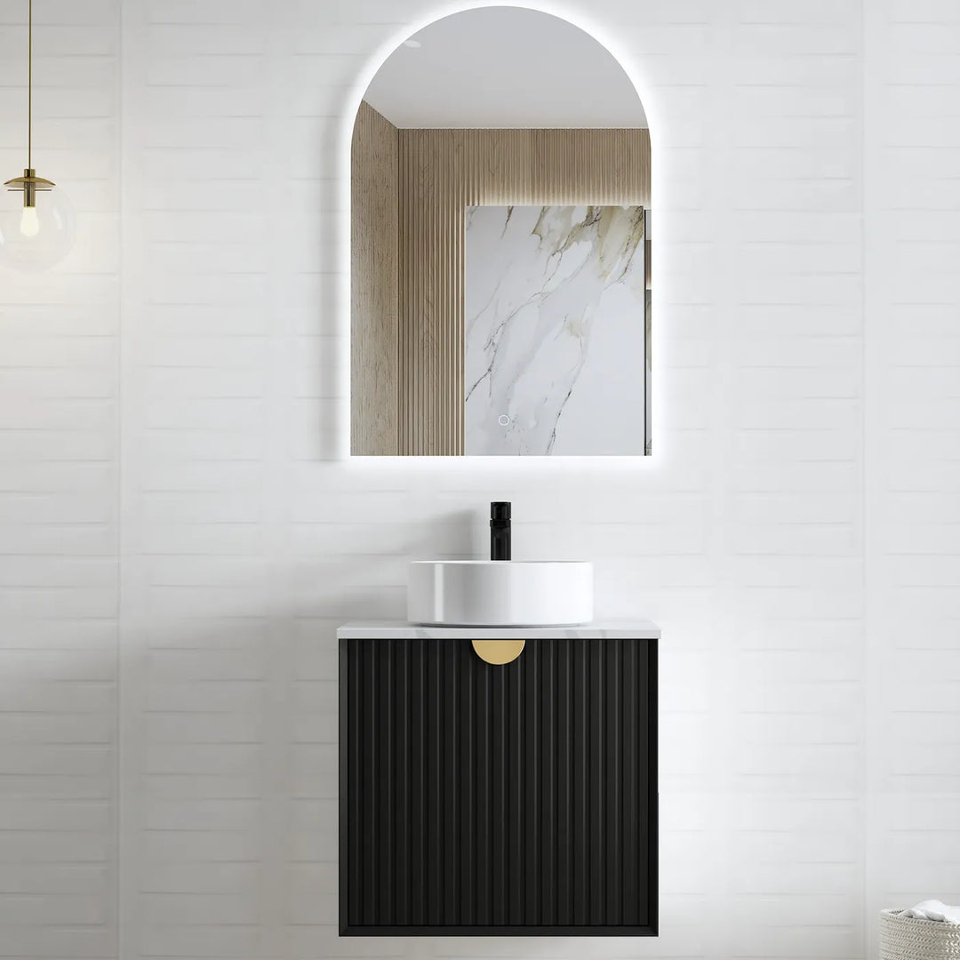 Marlo 600mm Matte Black Wall Hung Vanity