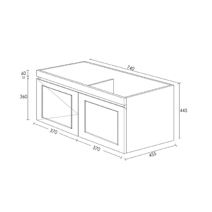 Hampton Mark II 750mm Satin White Wall Hung Vanity