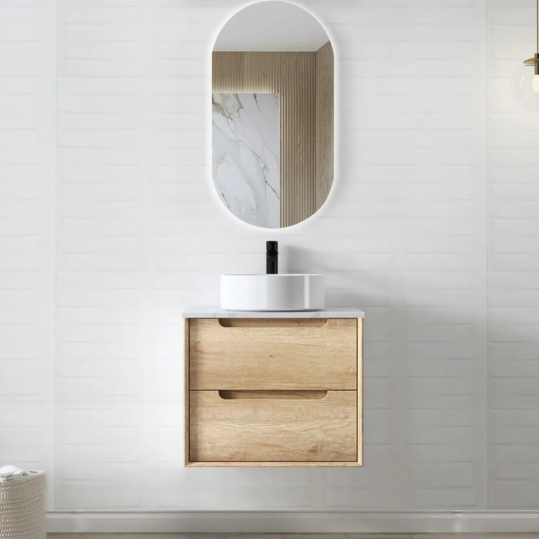 Byron 600mm Natural Oak Wall Hung Vanity