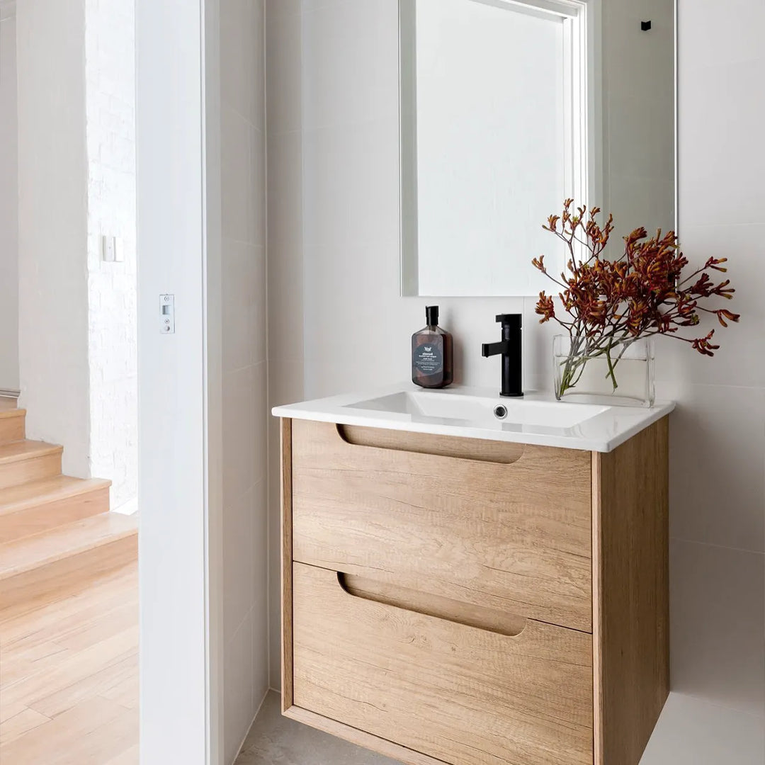 Byron 600mm Natural Oak Wall Hung Vanity