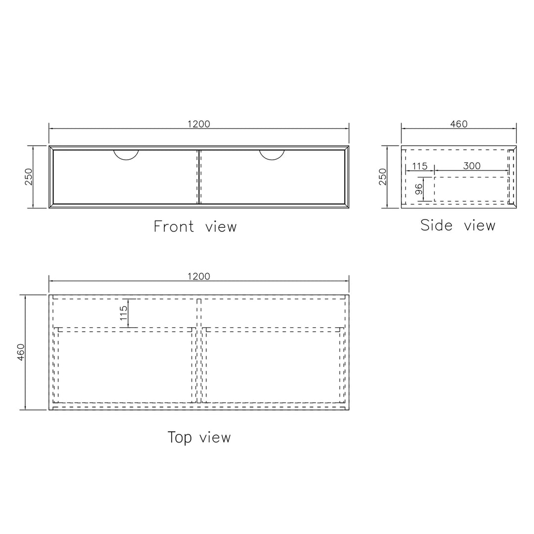 Moonlight 1200mm White Wall Hung Cabinet