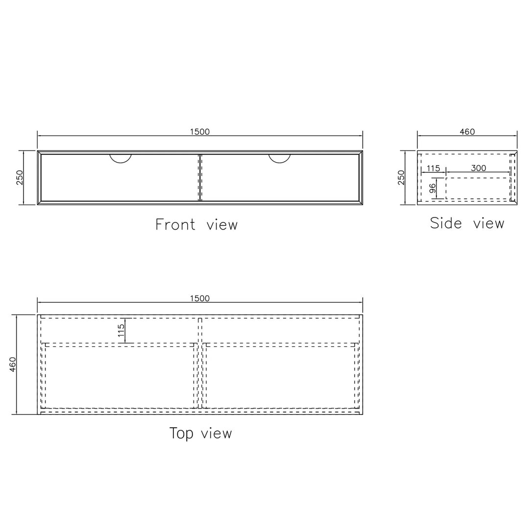 Moonlight 1500mm White Wall Hung Cabinet