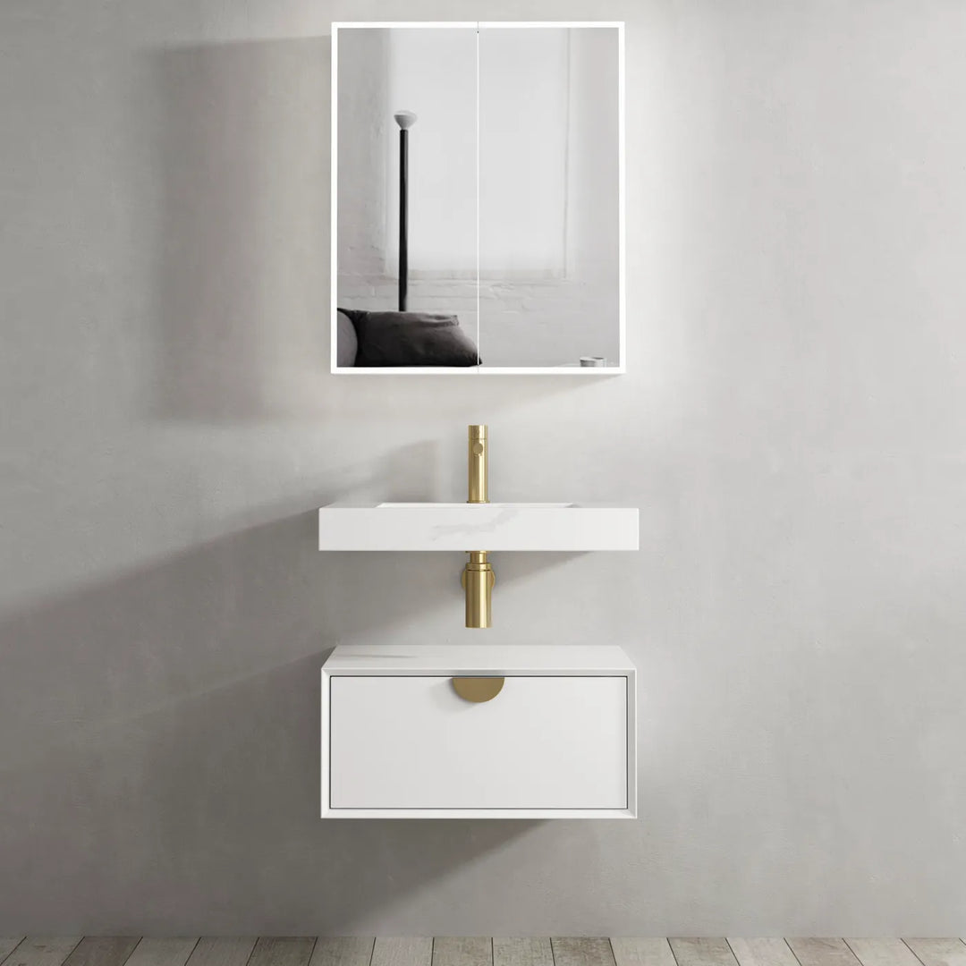 Moonlight 600mm White Wall Hung Cabinet