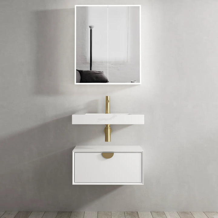 Moonlight 600mm White Wall Hung Cabinet