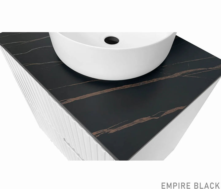 Rock Plate Stone 750x465x15 Empire Black - Above Counter 12 O'Clock Taphole