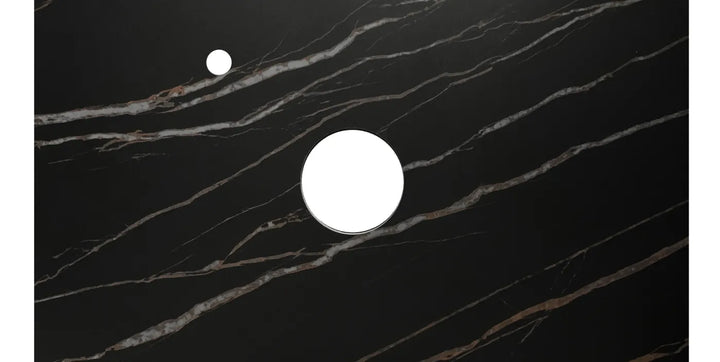 Rock Plate Stone 600x465x15 Empire Black - Above Counter 10 O'Clock Taphole