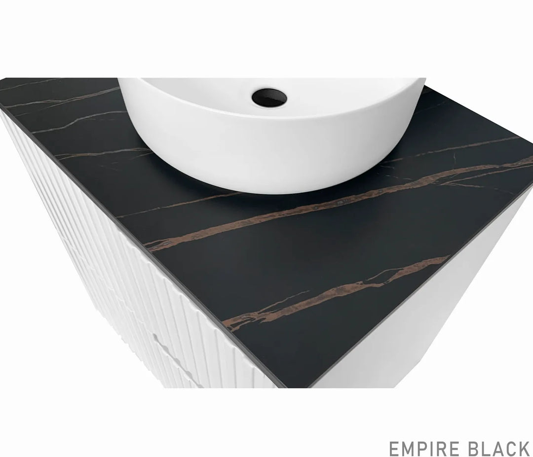 Rock Plate Stone 900x465x15 Empire Black - Above Counter 10 O'Clock Taphole