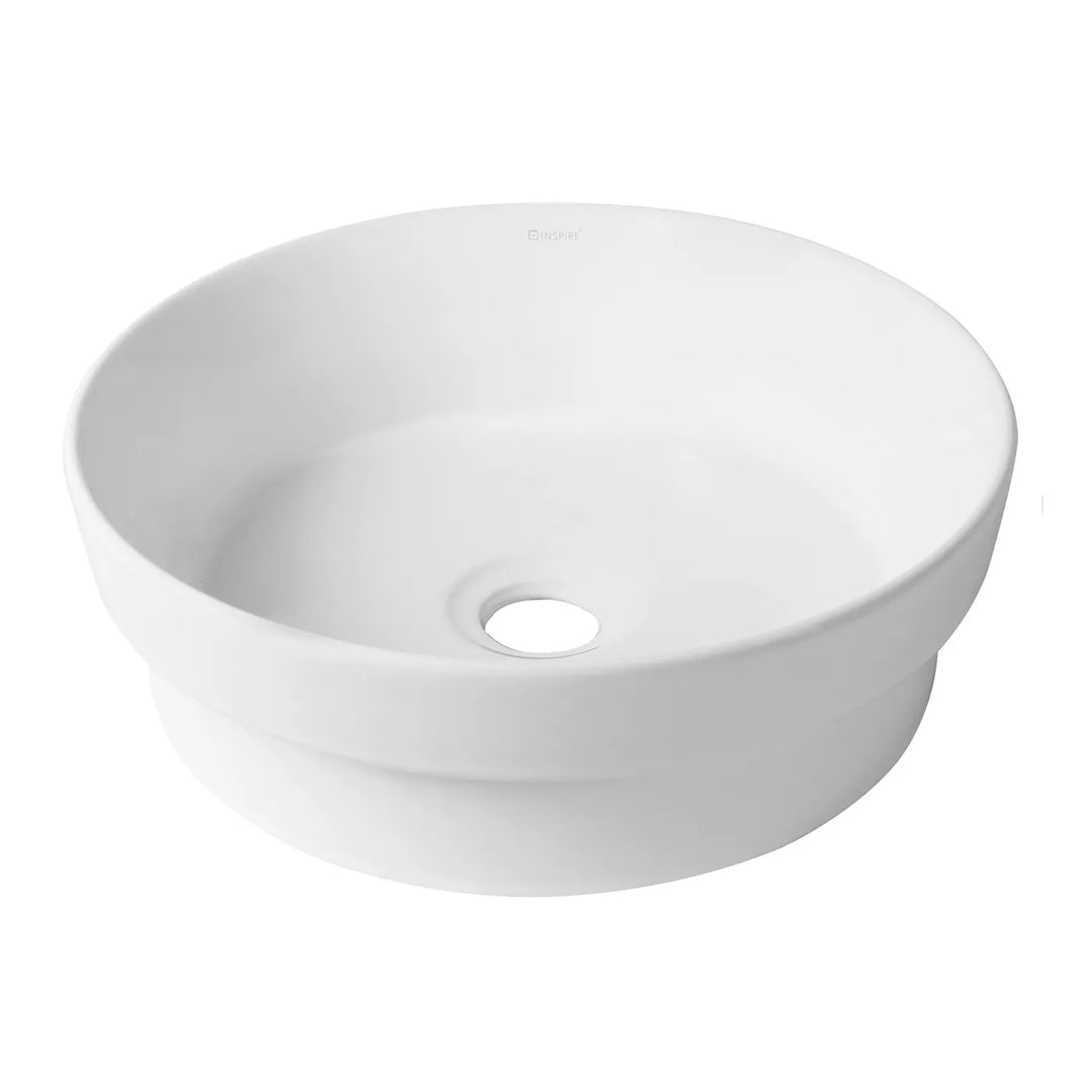 Semi Insert Round Matte White Basin 355x355x120