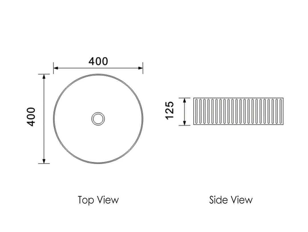 Marlo Round Matte White Fluted Basin 400x400x120