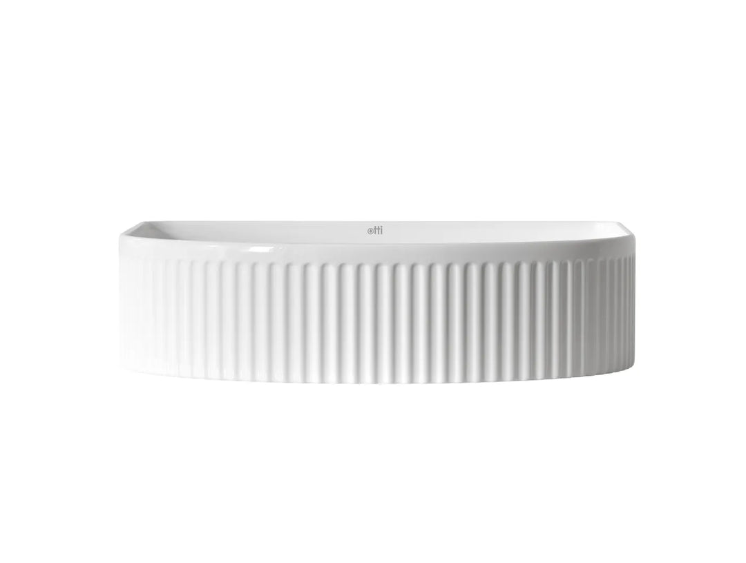 Archie Gloss White Fluted Basin