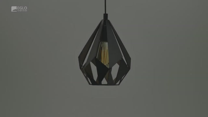 Carlton 1 Pendant Light 3-Light in Black/Copper or White/Gold