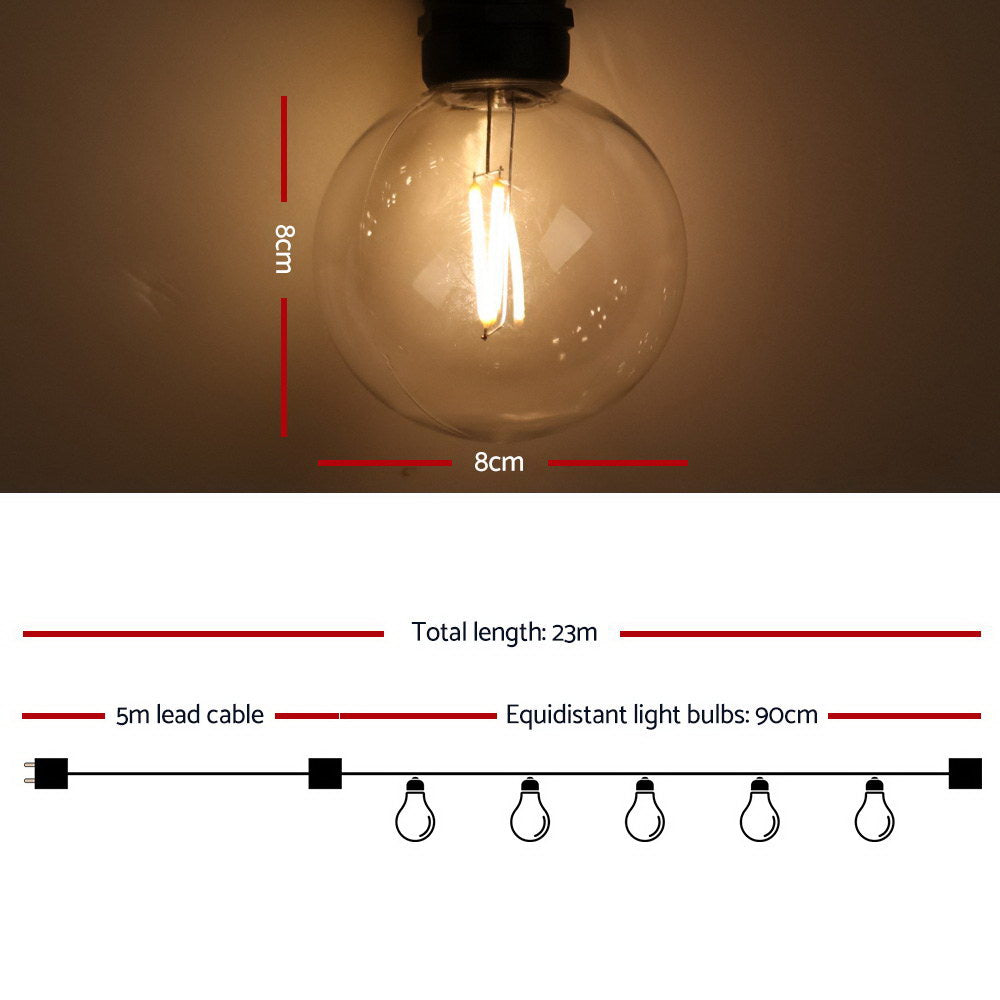 Jingle Jollys 23m LED Festoon String Lights