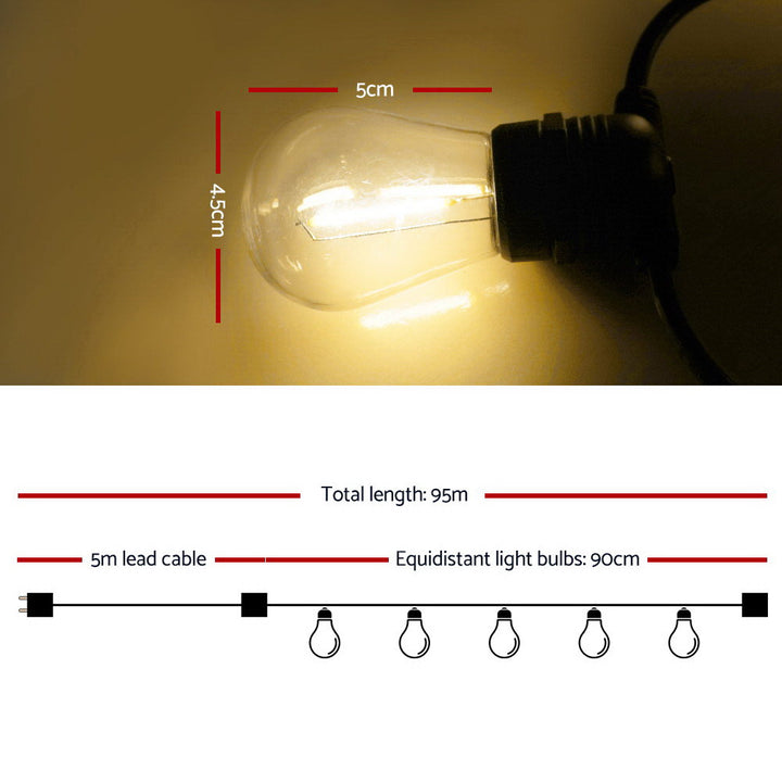 Jingle Jollys 95m LED Festoon String Lights