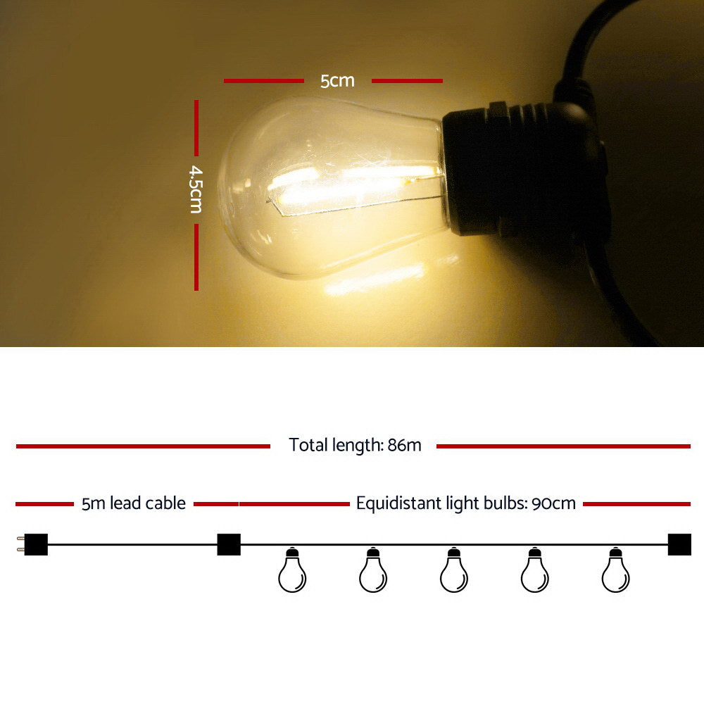 Jingle Jollys 86m LED Festoon String Lights