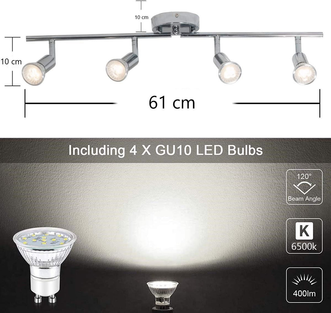 Modern 4 Light Track Lighting Kit LED