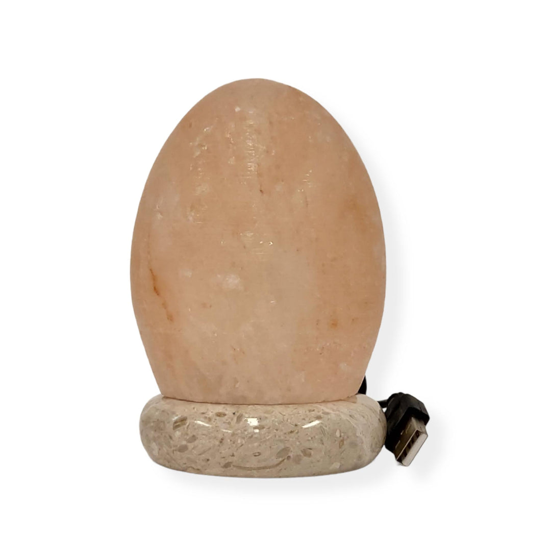 Salt Himalayan Lamp - Egg Cone Carved Shape Pink Crystal Rock LED Light