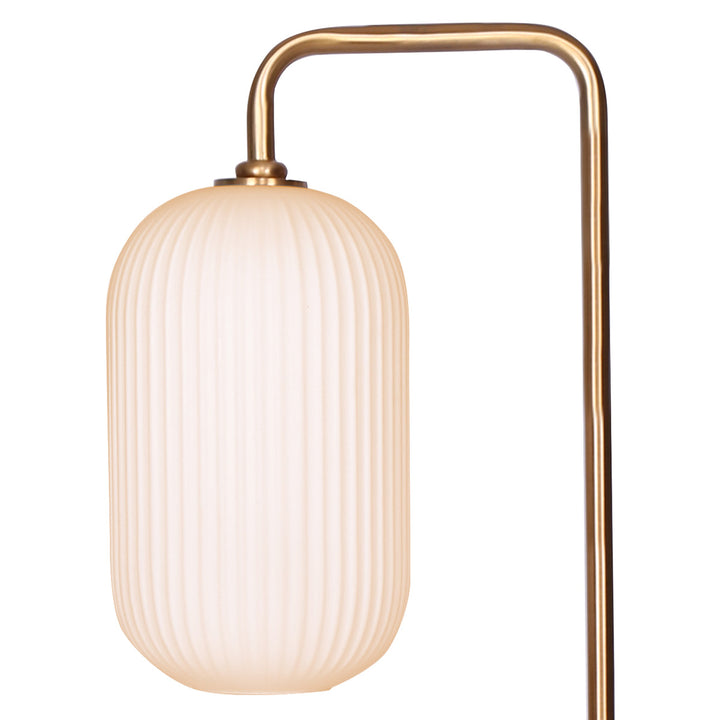 Sarantino Metal Floor Lamp With Opal Glass Shade