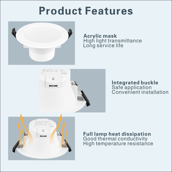 Radar Sensor LED Downlight Kit 90mm 10W