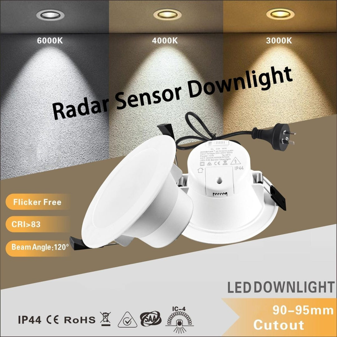 Radar Sensor LED Downlight Kit 90mm 10W