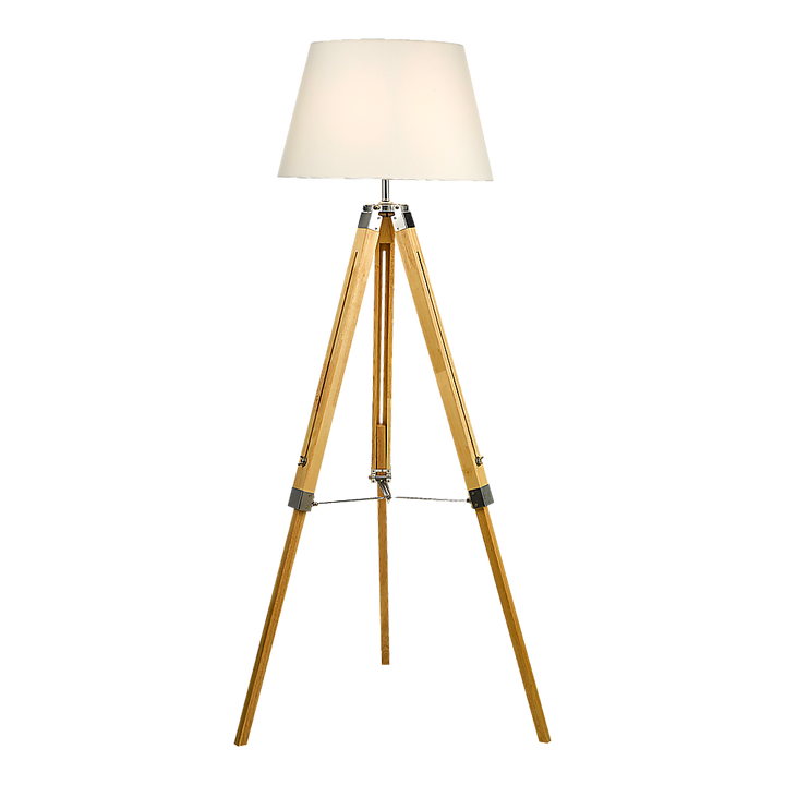 Modern Floor Lamp Wood Tripod Home Bedroom Reading Light 145cm