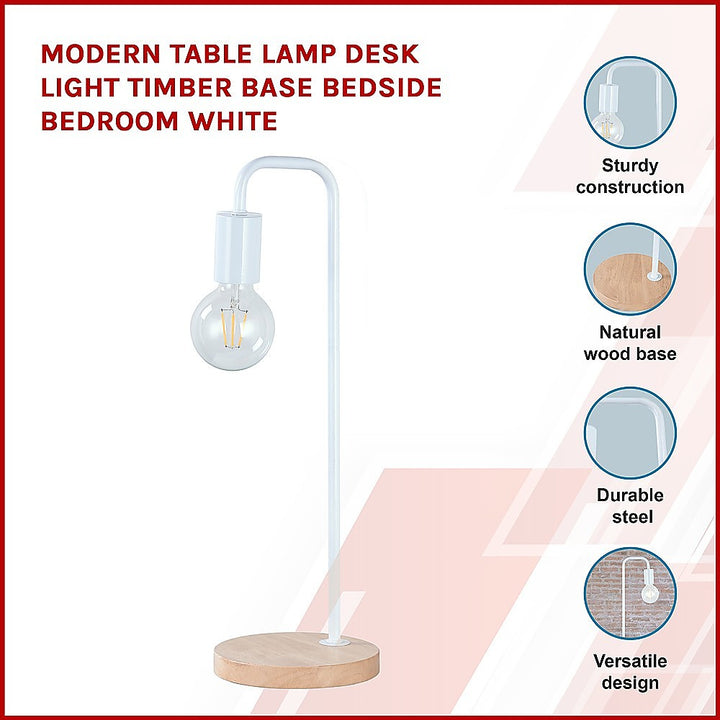 Modern Table lamp Desk Light Timber Base